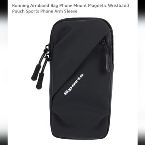 Sports Black Phone Arm Sleeve Running Armband Bag Phone Mount Magnetic Wristband